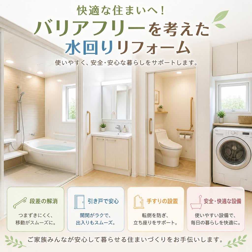 快適な住まいへ！バリアフリーを考えた水回りリフォーム