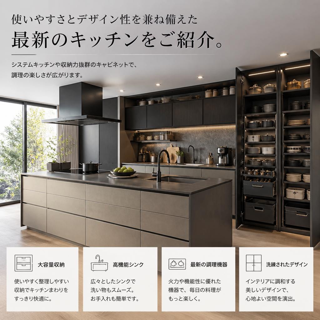 最新キッチンでお料理をもっと楽しむ！