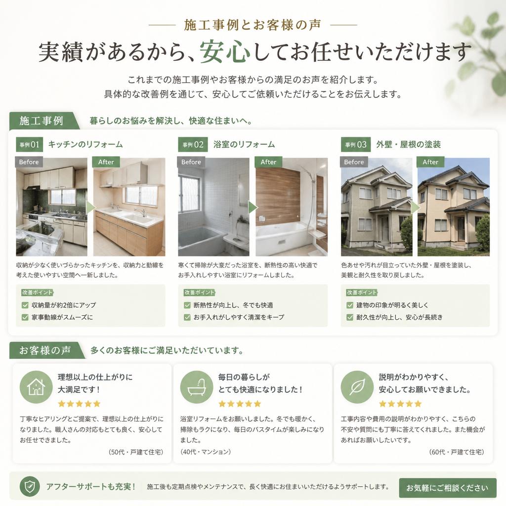 実績とお客様の声